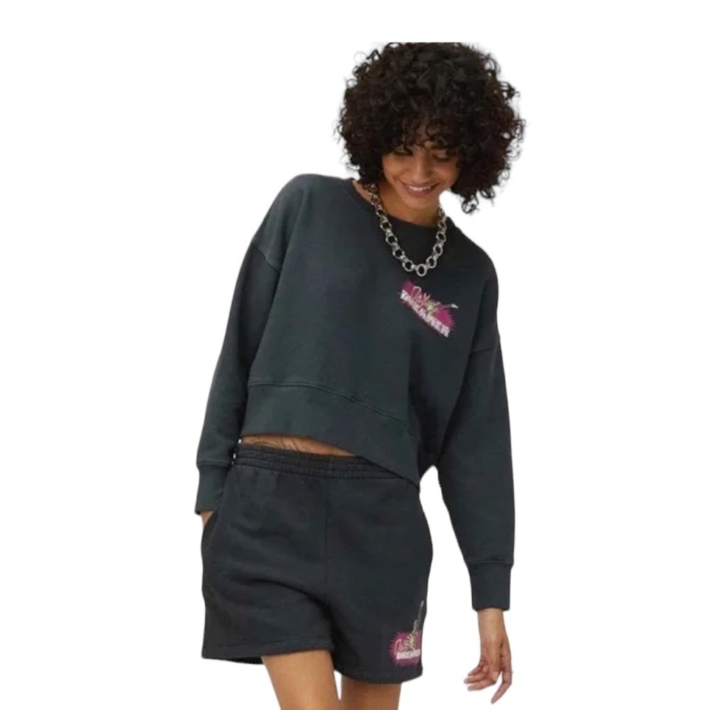 Daydreamer Retro Streetwear Guitar Cropped Sweatshirt Size 2X NWT - Picture 4 of 13